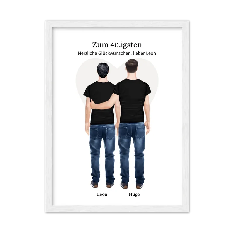 Geschenk 40 Geburtstag Bruder Poster - Bild Geburtstagsgeschenk von Bruder - Weihnachtsgeschenk