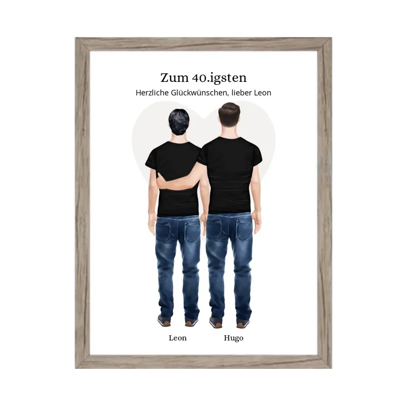 Geschenk 40 Geburtstag Bruder Poster - Bild Geburtstagsgeschenk von Bruder - Weihnachtsgeschenk