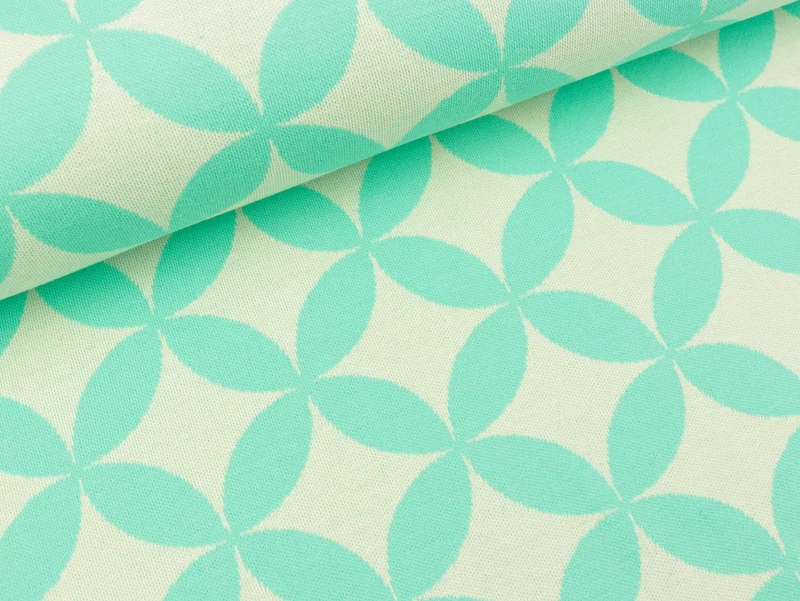 Reststück 90cm - Hamburger Liebe 2 Farb-Jacquardjersey Weekender Sunny verdino-meringa