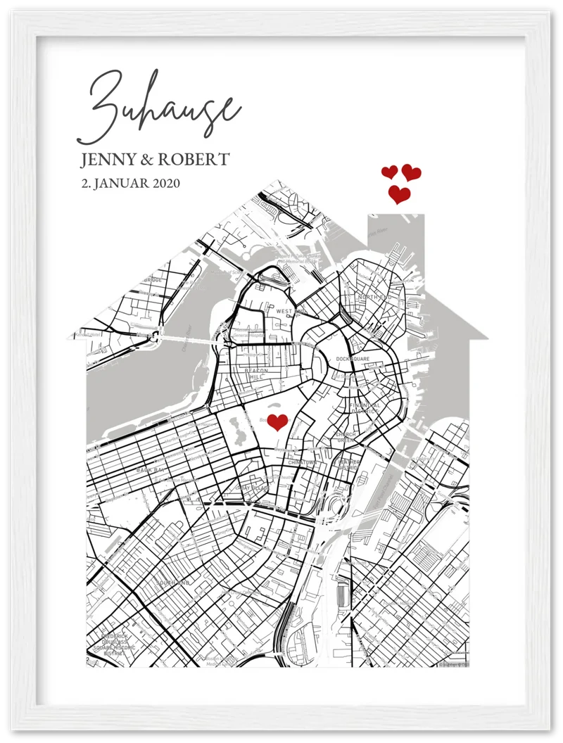 Geschenk zur Hauseinweihung personalisiert - Zuhause Poster - Einzugsgeschenk - Koordinaten Bild Richtfest