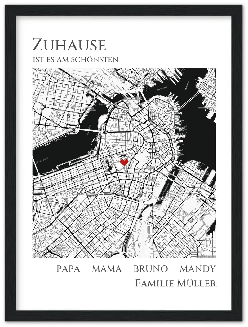 Zuhause Poster personalisiertes Geschenk | Stadtkarte Einzugsgeschenk | Koordinaten Bild