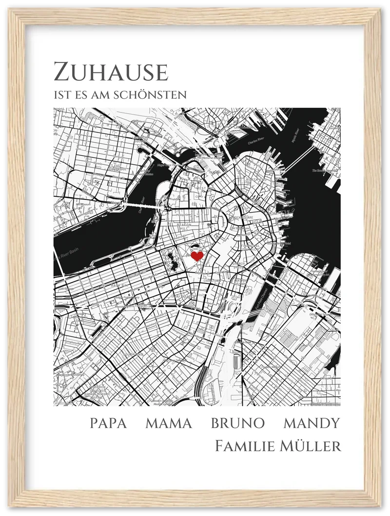 Zuhause Poster personalisiertes Geschenk | Stadtkarte Einzugsgeschenk | Koordinaten Bild