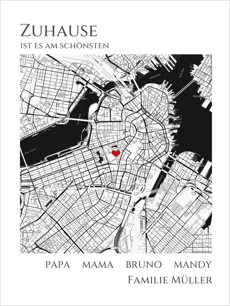 Zuhause Poster personalisiertes Geschenk | Stadtkarte Einzugsgeschenk | Koordinaten Bild