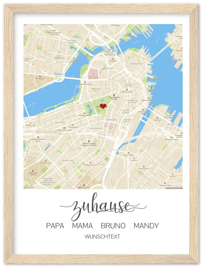 Zuhause Poster - Personalisiertes Geschenk Stadtkarte Einzugsgeschenk - Koordinaten Bild personalisiert