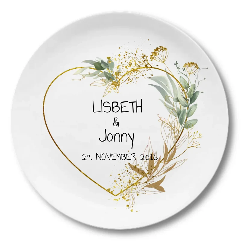 Personalisierter Hochzeitsteller mit Namen & Datum, Geschenk zur Hochzeit, Geschenk Brautpaar, ideal als Gästeteller