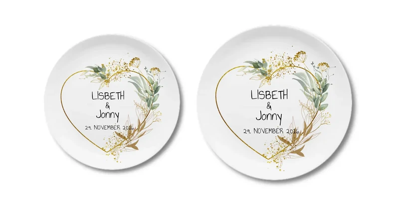 Personalisierter Hochzeitsteller mit Namen & Datum, Geschenk zur Hochzeit, Geschenk Brautpaar, ideal als Gästeteller