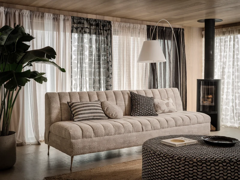 Gardinenstoff Neopolitan Stripe - ochre 307 cm