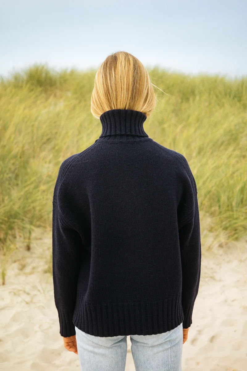 Wollstrick Rollkragenpullover Koli Dunkelblau