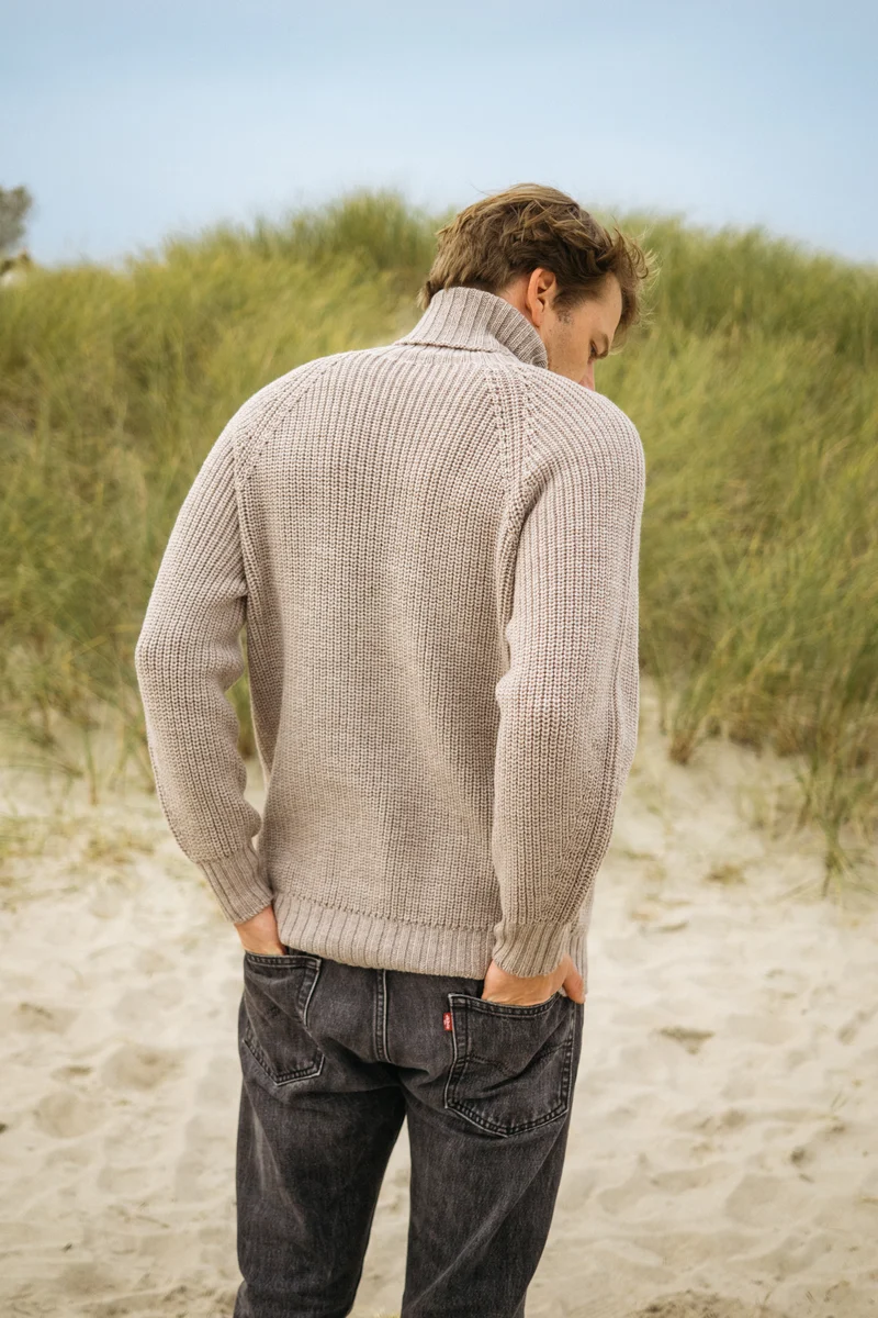 Grobstrick-Rollkragenpullover Nordkap Natur