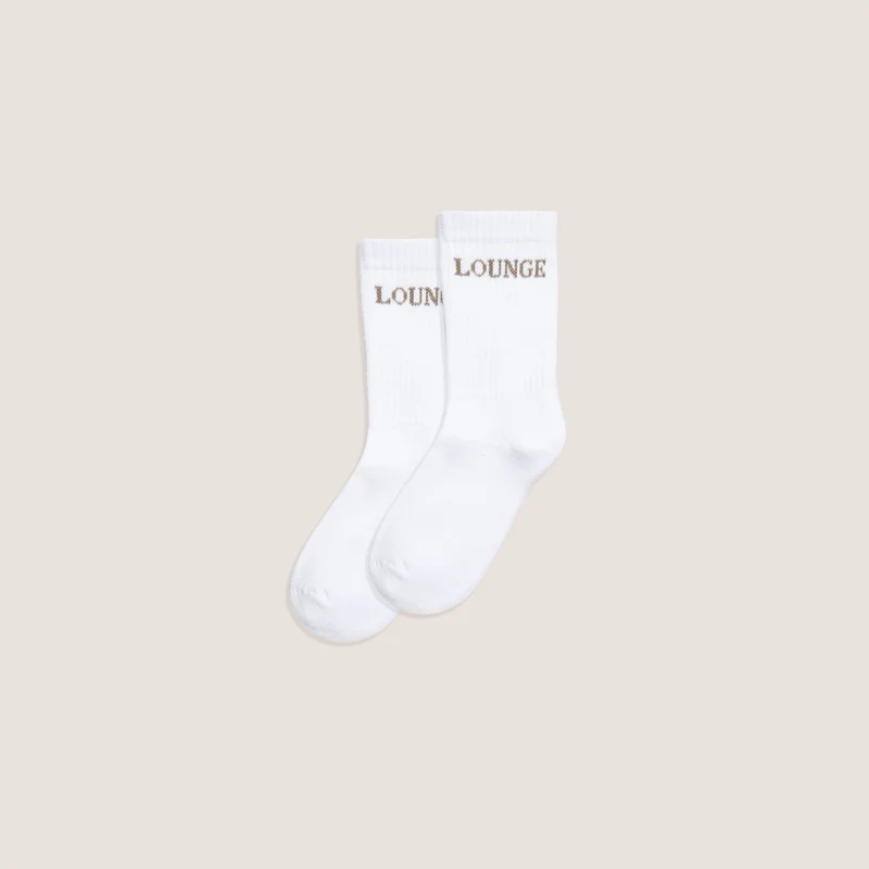 Zopfmuster-Socken (2er-Pack) - Weiß