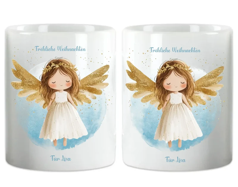 "Schutzengel" Tasse - Personalisierte Tasse mit Engel und Namen für Kinder