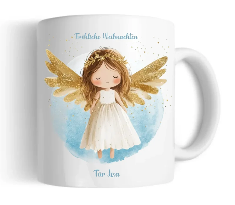 "Schutzengel" Tasse - Personalisierte Tasse mit Engel und Namen für Kinder