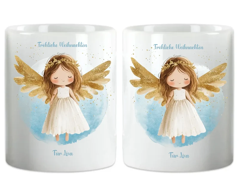 "Schutzengel" Tasse - Personalisierte Tasse mit Engel und Namen für Kinder