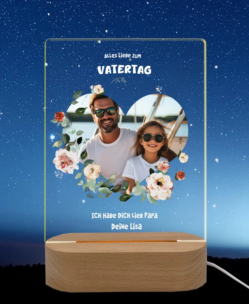 Personalisiertes LED Nachtlicht 'Vatertag'' Geschenk für Papa