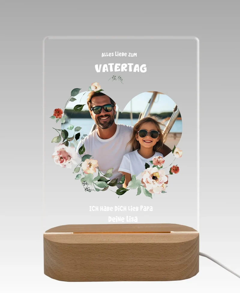 Personalisiertes LED Nachtlicht 'Vatertag'' Geschenk für Papa
