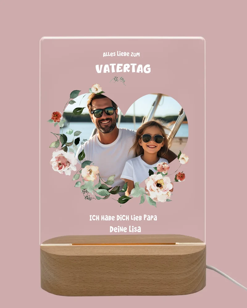 Personalisiertes LED Nachtlicht 'Vatertag'' Geschenk für Papa