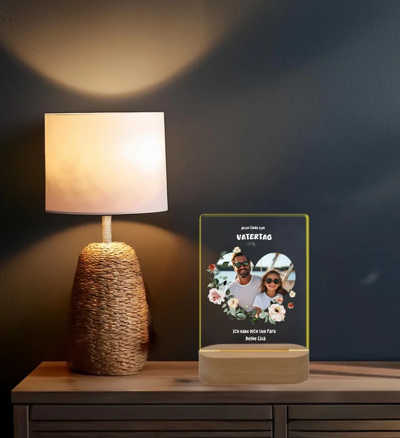 Personalisiertes LED Nachtlicht 'Vatertag'' Geschenk für Papa