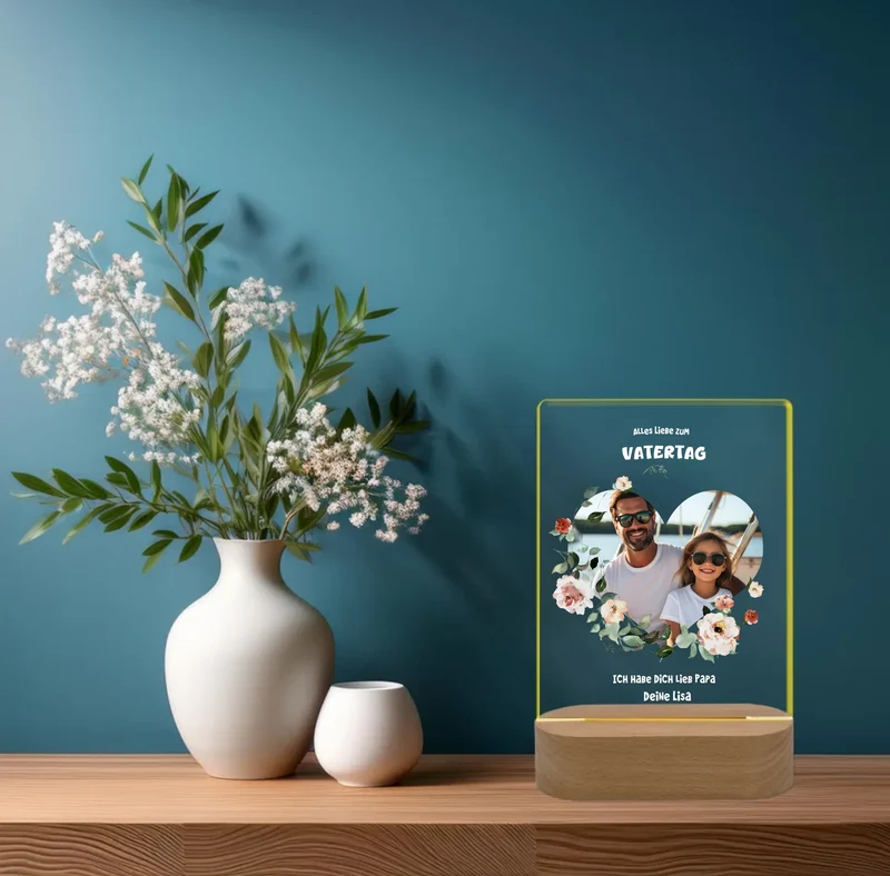 Personalisiertes LED Nachtlicht 'Vatertag'' Geschenk für Papa