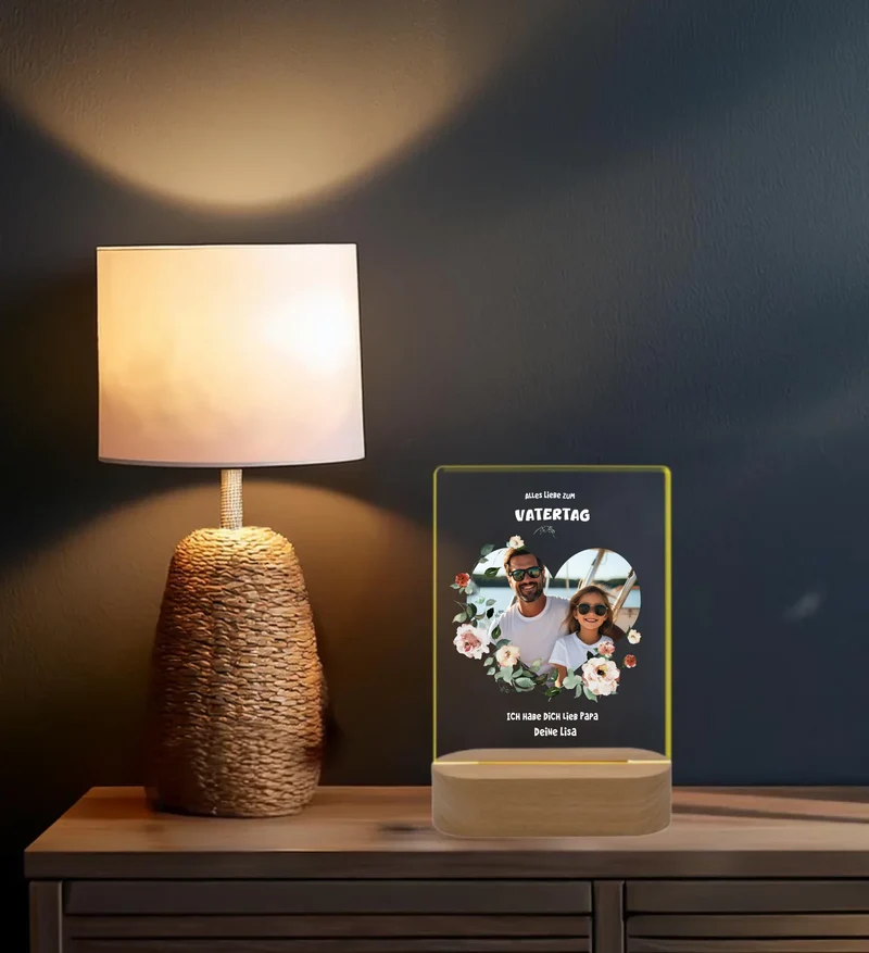 Personalisiertes LED Nachtlicht 'Vatertag'' Geschenk für Papa
