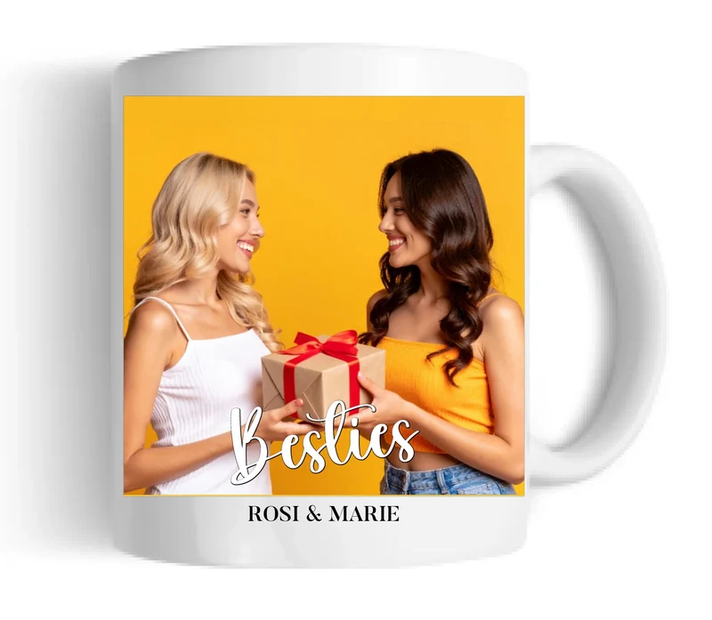 Personalisierte Tasse für Beste Freundin (2 Freundinnen) "Besties"