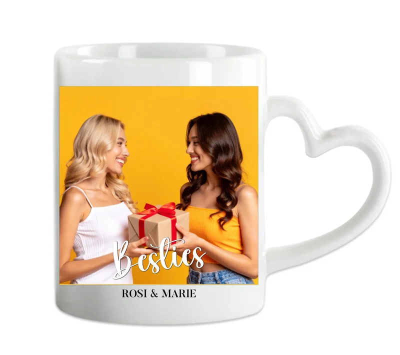 Personalisierte Tasse für Beste Freundin (2 Freundinnen) "Besties"