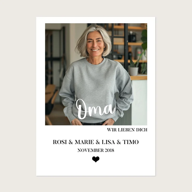 Oma Foto Poster Geschenk personalisiert mit eigenem Bild, Namen & Text