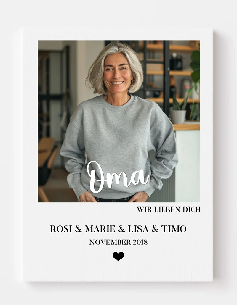 Oma Foto Poster Geschenk personalisiert mit eigenem Bild, Namen & Text