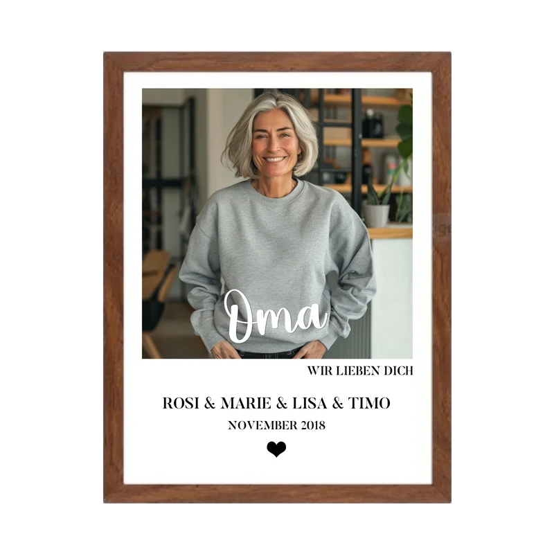 Oma Foto Poster Geschenk personalisiert mit eigenem Bild, Namen & Text