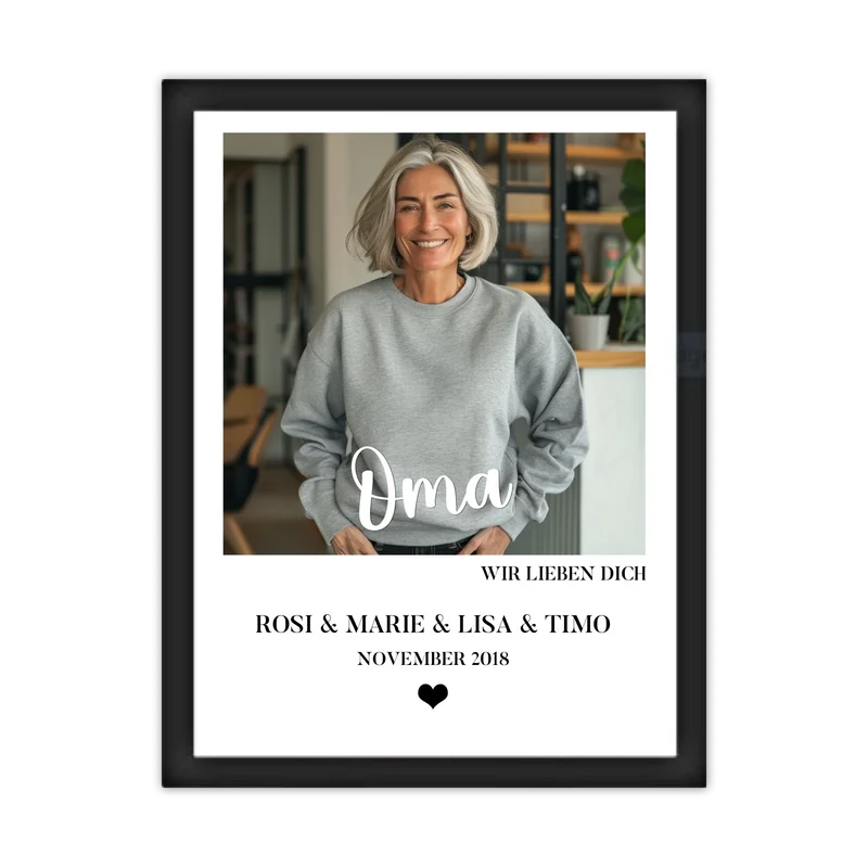 Oma Foto Poster Geschenk personalisiert mit eigenem Bild, Namen & Text