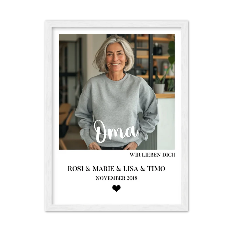 Oma Foto Poster Geschenk personalisiert mit eigenem Bild, Namen & Text