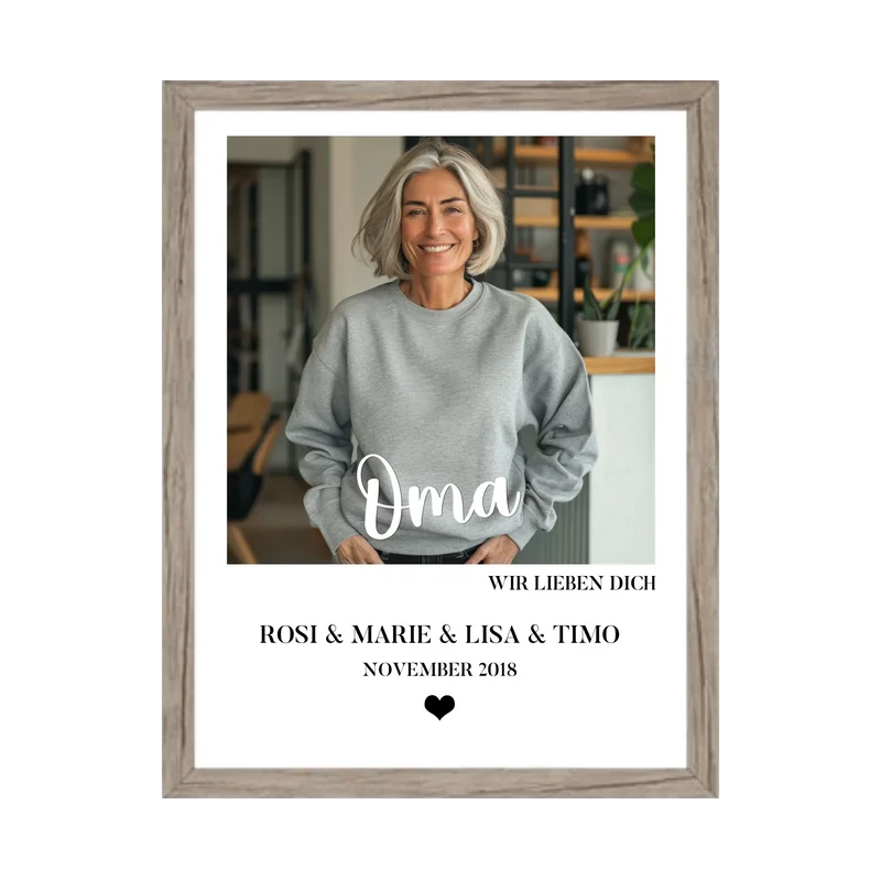Oma Foto Poster Geschenk personalisiert mit eigenem Bild, Namen & Text