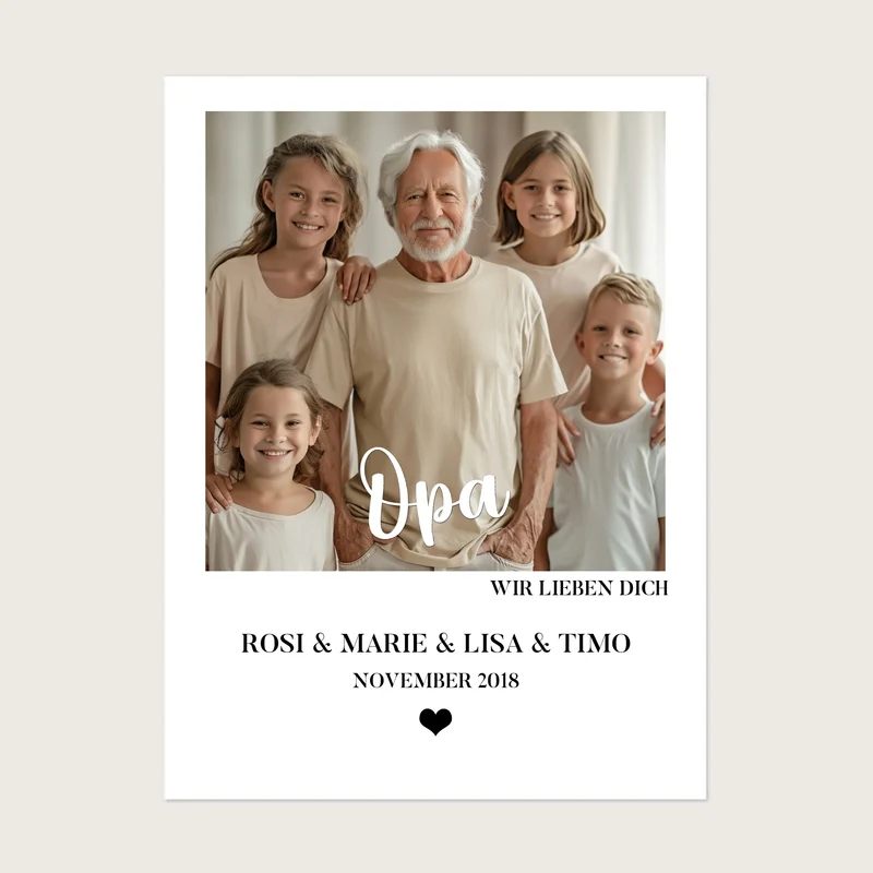 "Opa" Großvater Fotoposter Geschenk von Enkelkinder