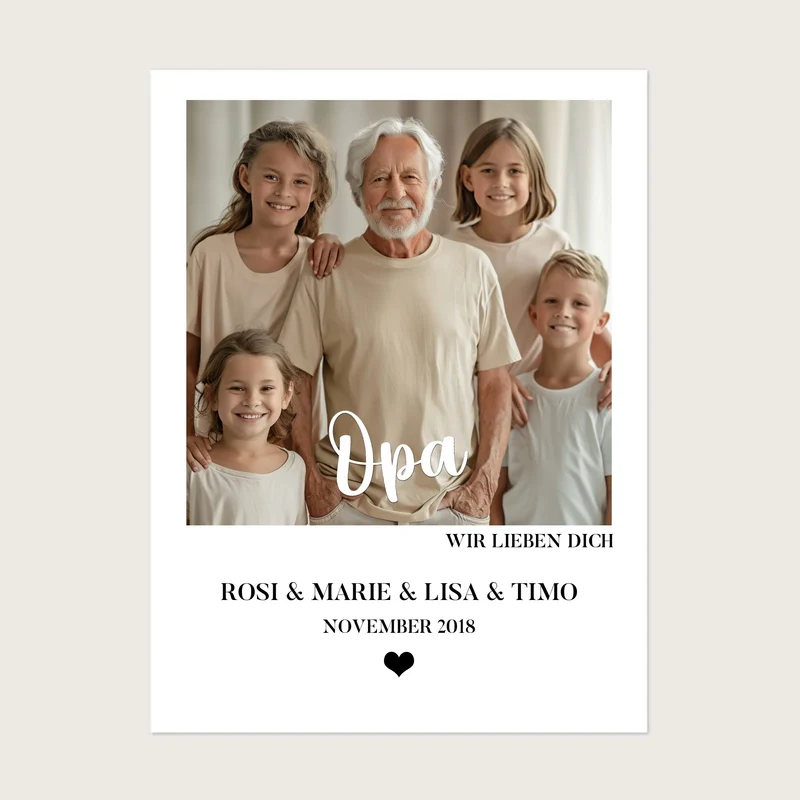 "Opa" Großvater Fotoposter Geschenk von Enkelkinder