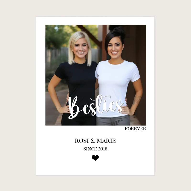 Geschenk für die beste Freundin "Besties" FOREVER Fotoposter - Freundschaftsposter