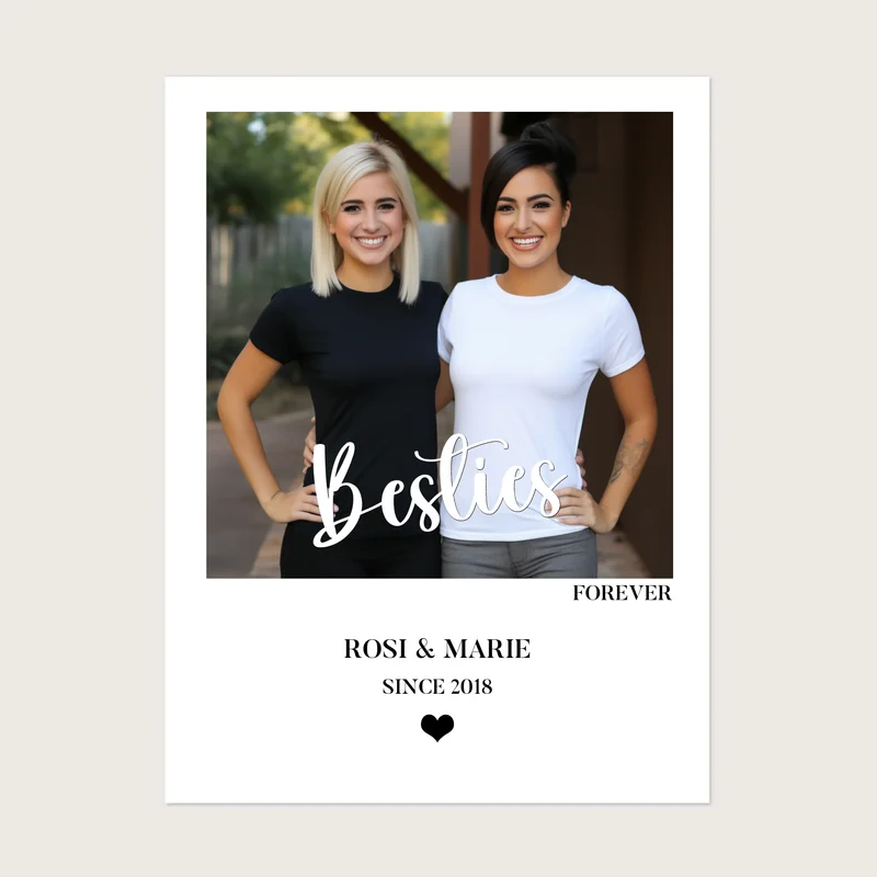 Geschenk für die beste Freundin "Besties" FOREVER Fotoposter - Freundschaftsposter