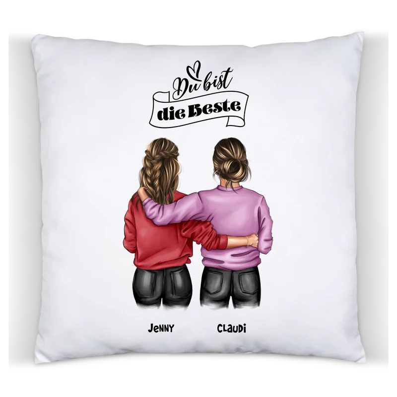 BFF Besties 4ever | Beste Freundin Geburtstag | Kissen Geschenk personalisiert für Mädchen
