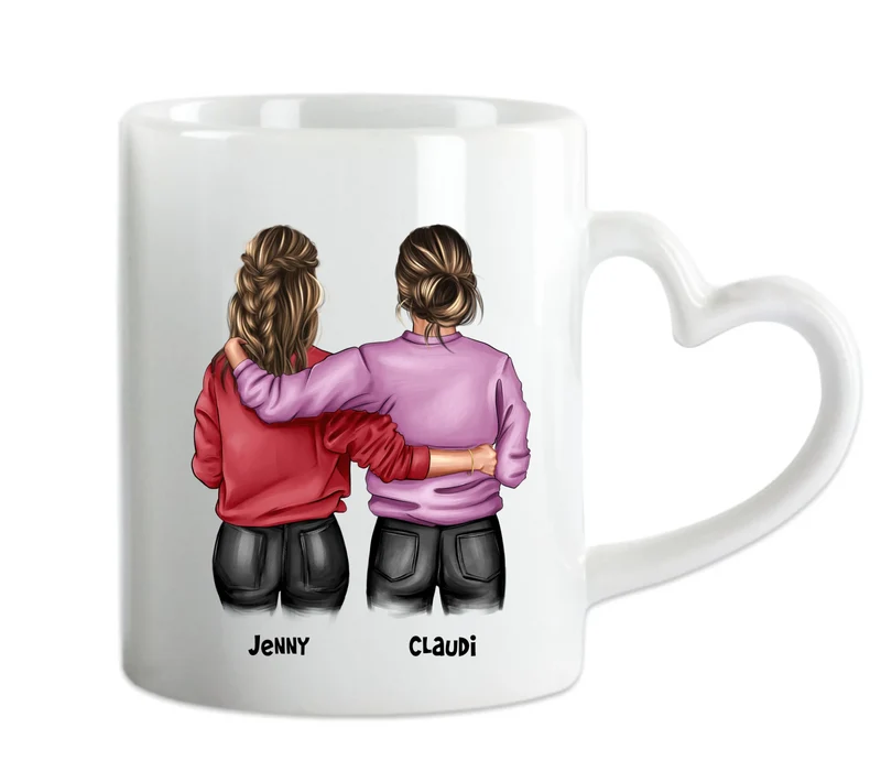 BFF - Besties | Beste Freundin Tasse personalisiert für 2 Mädchen