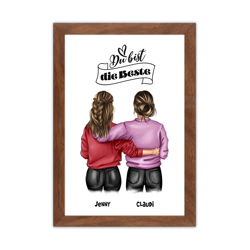 Beste Freundin Geburtstagsgeschenk Bild - BFF Poster für Mädchen, Freundin, Schwester, Kollegin