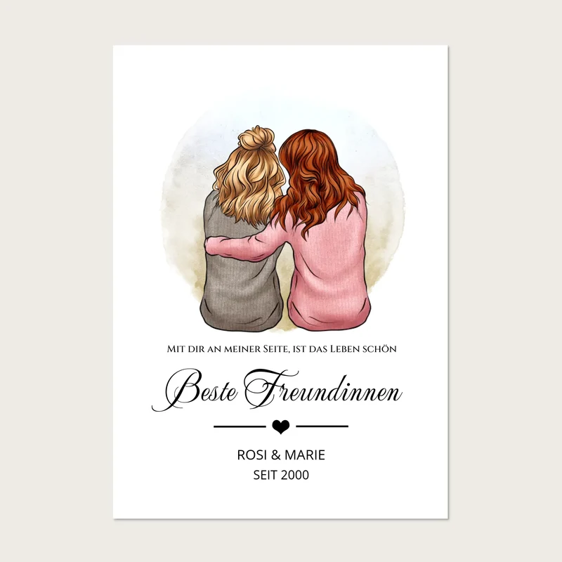 2 Beste Freundin Poster Geburtstag Geschenk | Geburtstagsgeschenk Bild