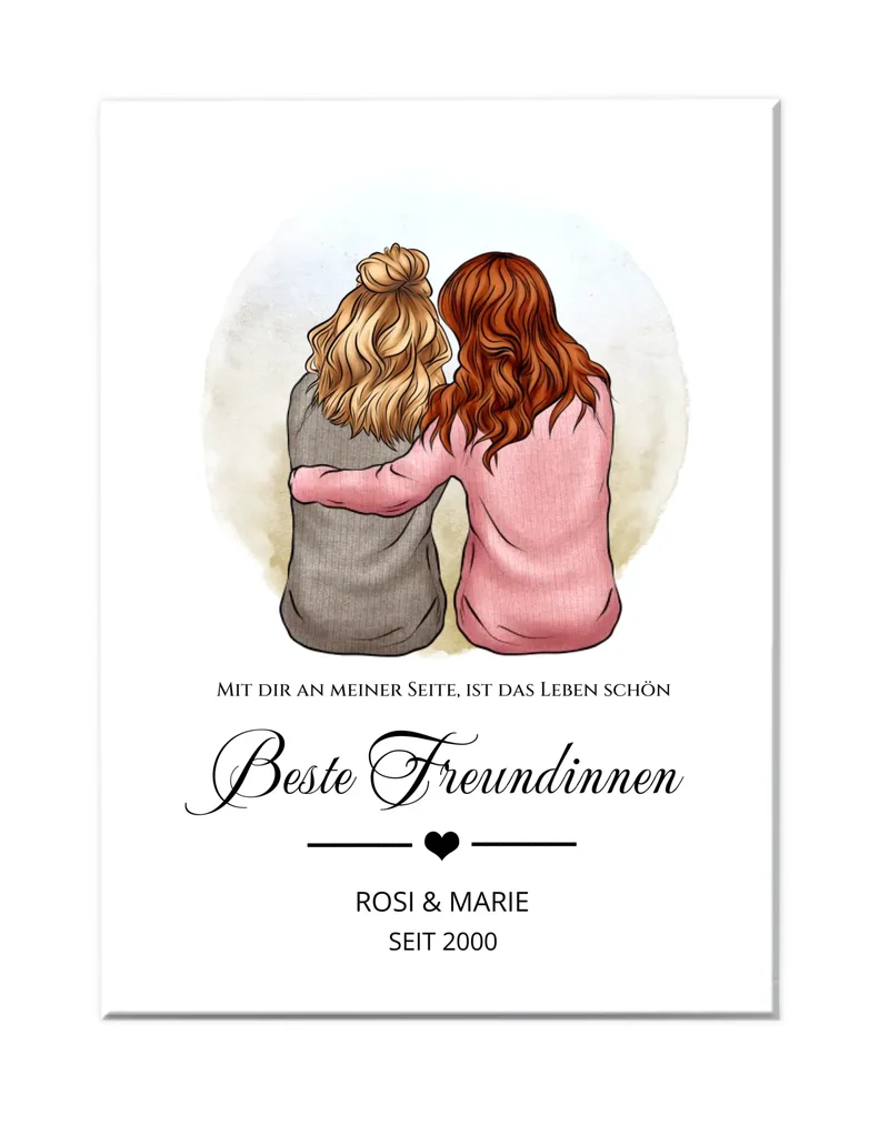 2 Beste Freundin Poster Geburtstag Geschenk | Geburtstagsgeschenk Bild