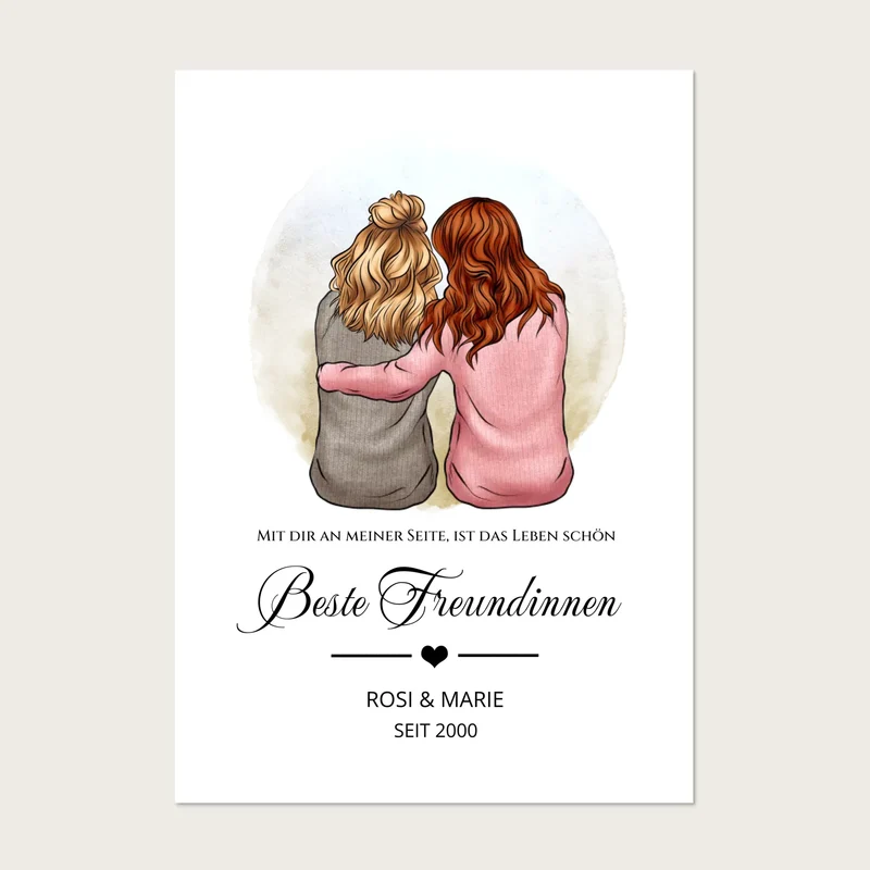 2 Beste Freundin Poster Geburtstag Geschenk | Geburtstagsgeschenk Bild