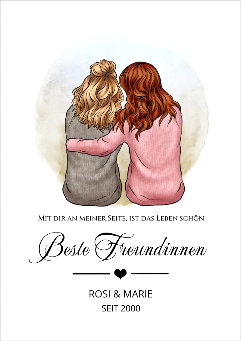 2 Beste Freundin Poster Geburtstag Geschenk | Geburtstagsgeschenk Bild