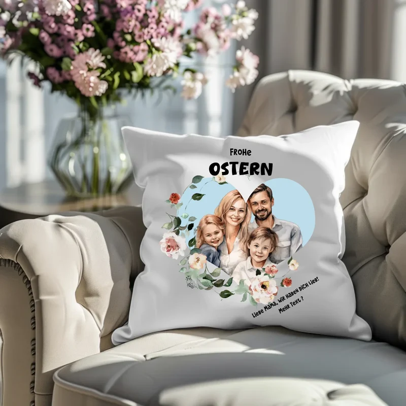 Personalisiertes Ostergeschenk - persönliches Fotokissen mit Bild