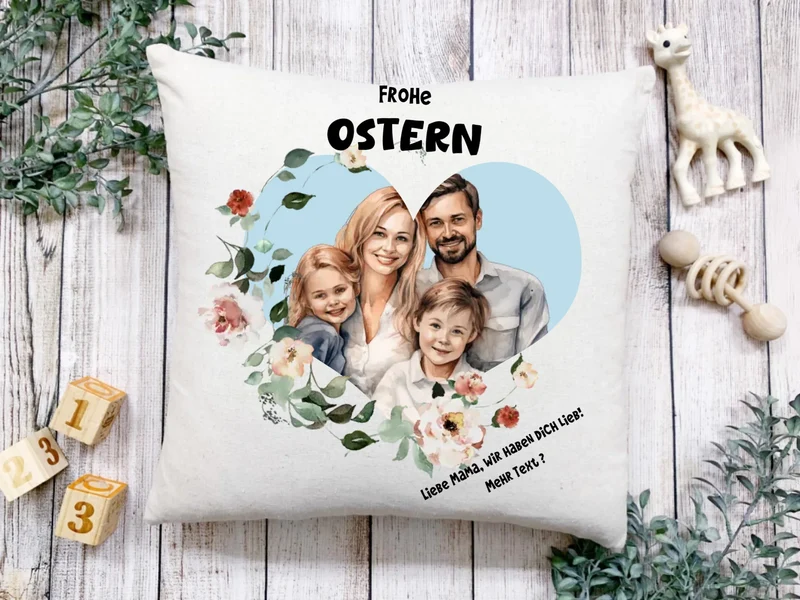 Personalisiertes Ostergeschenk - persönliches Fotokissen mit Bild