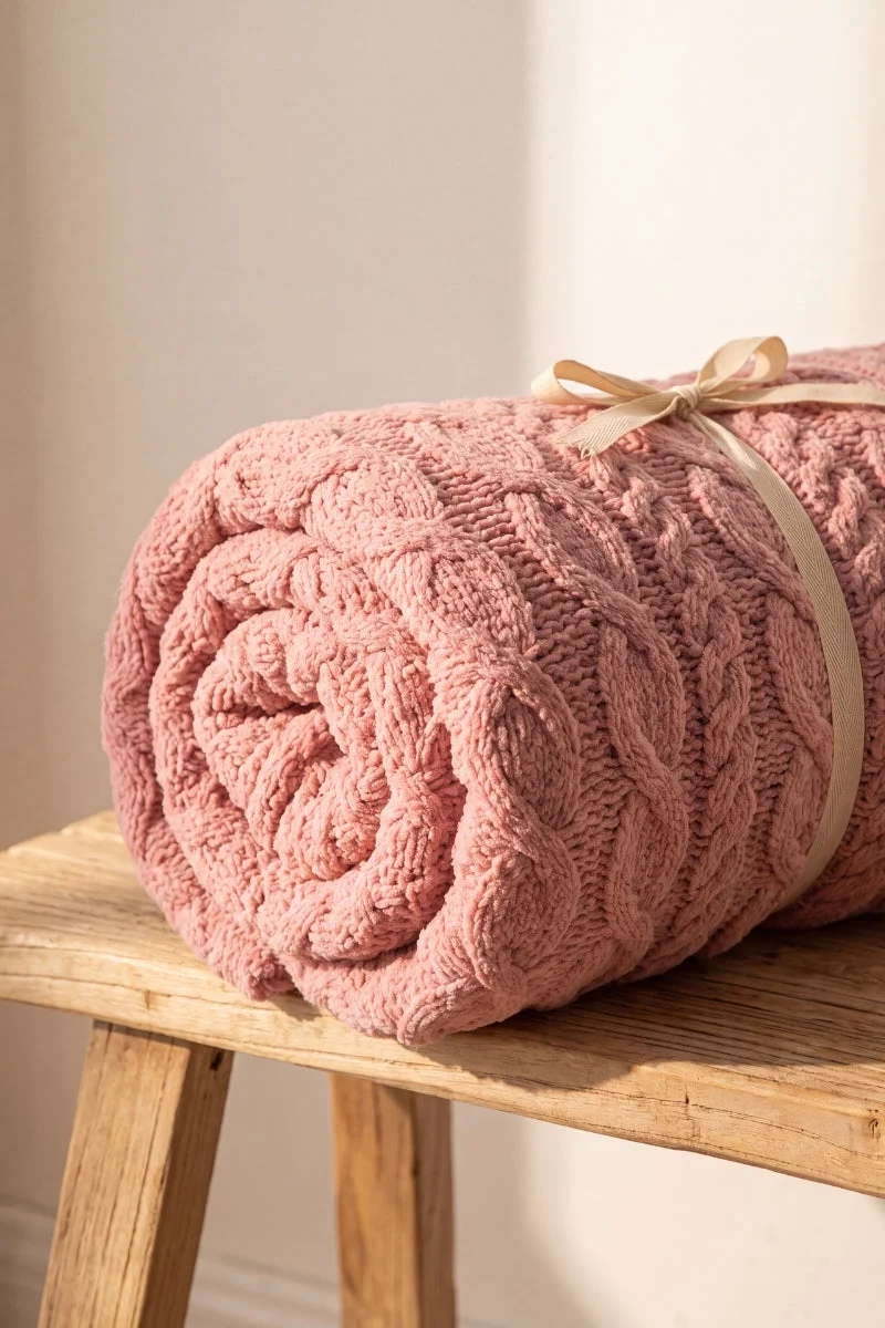 Sofadecke Rosa