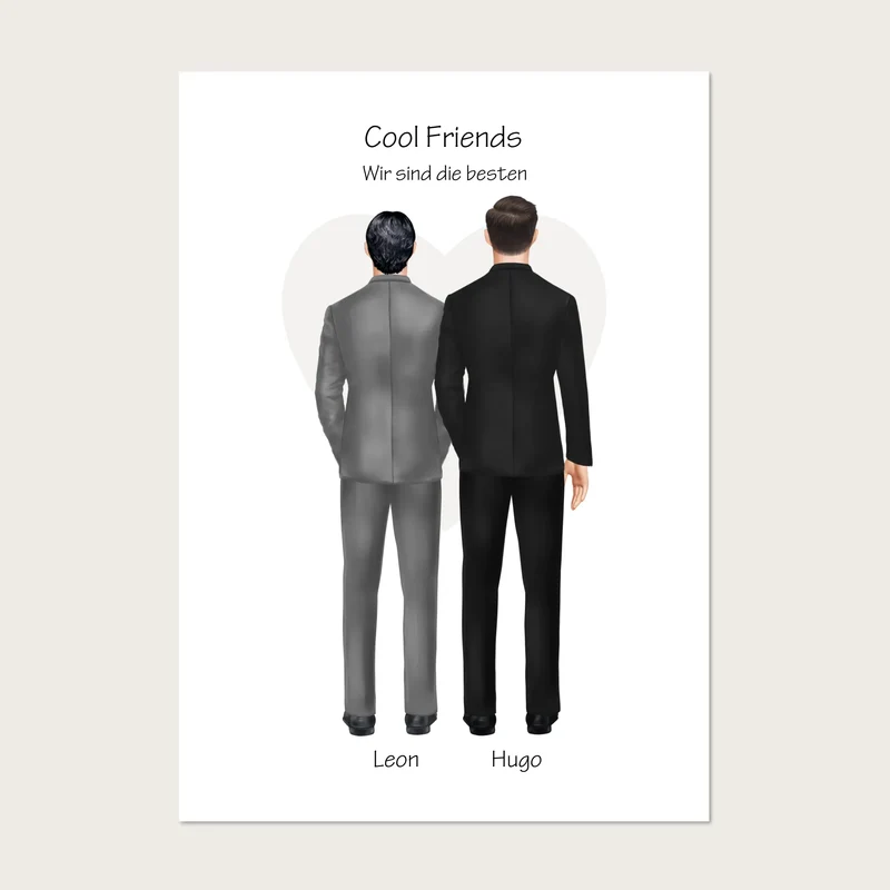 Wir sind die besten Poster - Bild Geschenk 2 Freunde, Brüder, Kollegen - Geburtstagsgeschenk & Weihnachtsgeschenk
