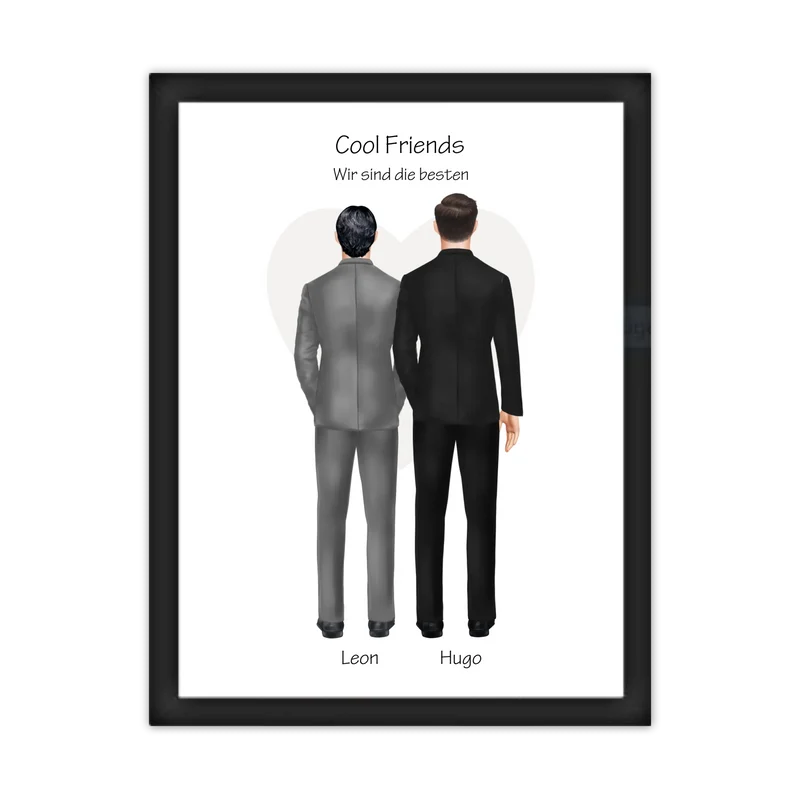 Wir sind die besten Poster - Bild Geschenk 2 Freunde, Brüder, Kollegen - Geburtstagsgeschenk & Weihnachtsgeschenk