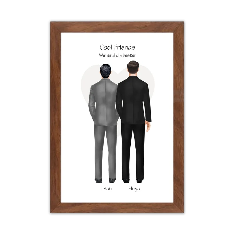 Wir sind die besten Poster - Bild Geschenk 2 Freunde, Brüder, Kollegen - Geburtstagsgeschenk & Weihnachtsgeschenk