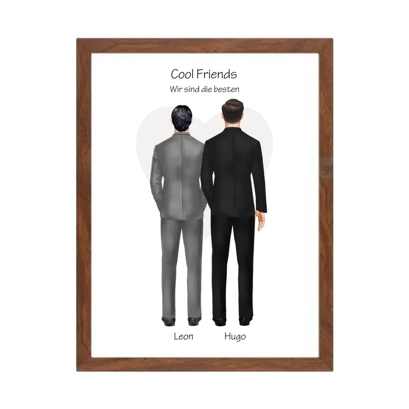 Wir sind die besten Poster - Bild Geschenk 2 Freunde, Brüder, Kollegen - Geburtstagsgeschenk & Weihnachtsgeschenk