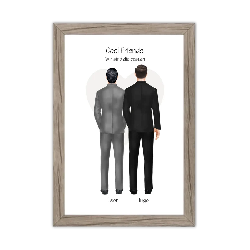 Wir sind die besten Poster - Bild Geschenk 2 Freunde, Brüder, Kollegen - Geburtstagsgeschenk & Weihnachtsgeschenk